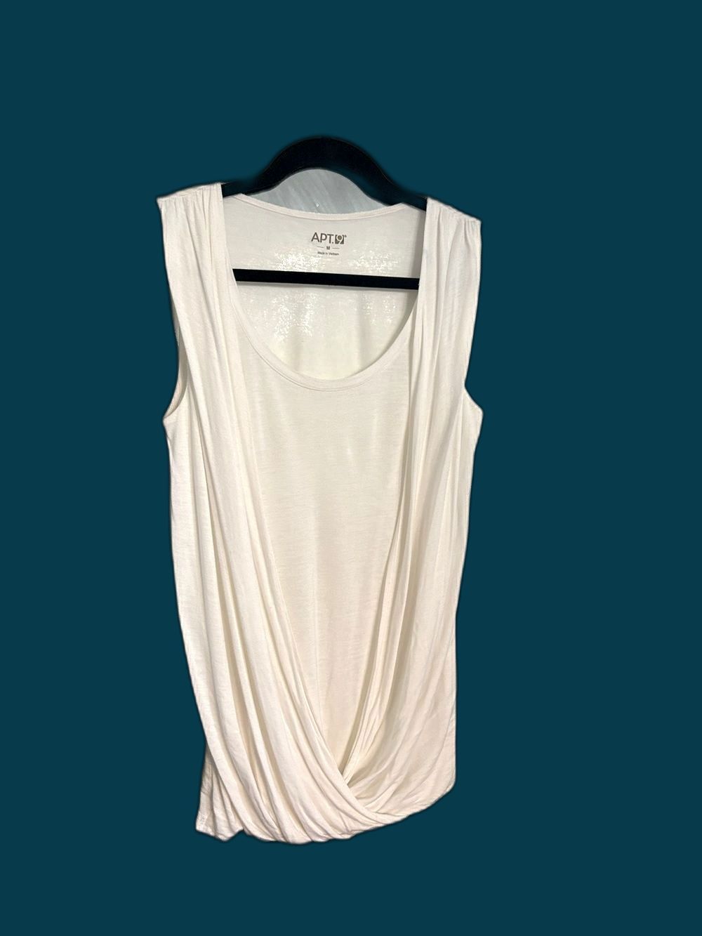 Apt. 9 White Sleeveless Draped Wrap Tank